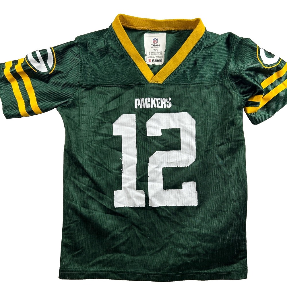 NFL Team Apparel Kids Green Bay Packers Aaron Rodgers Jersey Green Size 4/5 XS